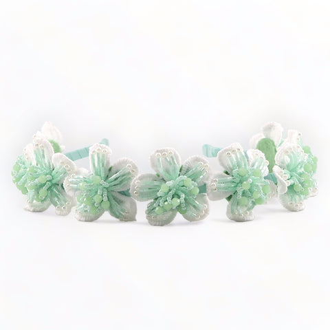Luxury mint flower hair crowns for children