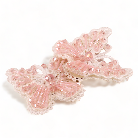 Girls pink butterfly hair clips