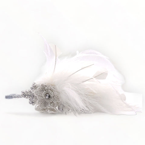 Luxury Girls Silver and Feather Hair Accessories