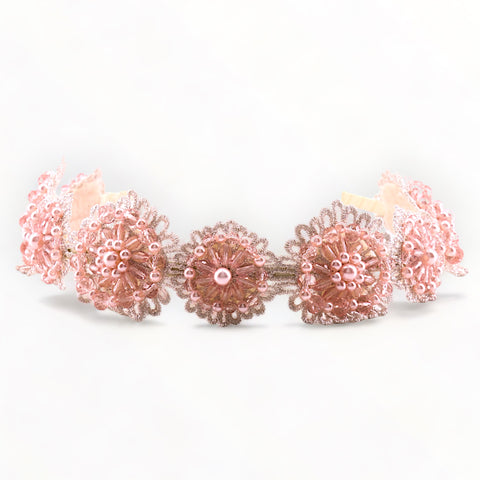 Pink Flower and Lace crown for girls