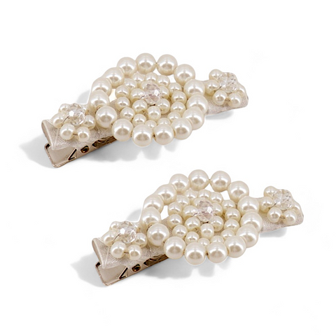 Designer baby girl pearl clip sets