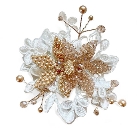 The Isadora Girls Lace and Pearl Hair Clip