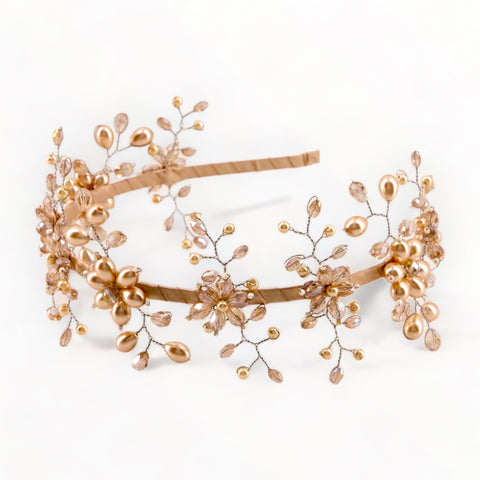 Luxury blush hair accessories for flower girls and bridal