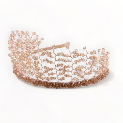 Blush tiara made from crystals by Sienna Likes to Party