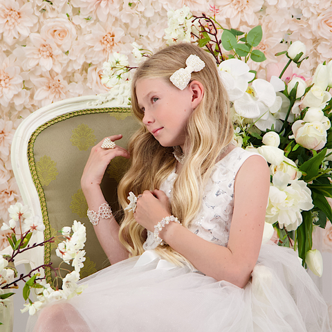 Luxury White hair Accessories and Jewellery for children by Sienna Likes to Party