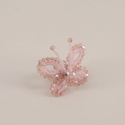 The Lyra Pink Crystal Butterfly Designer Ring.