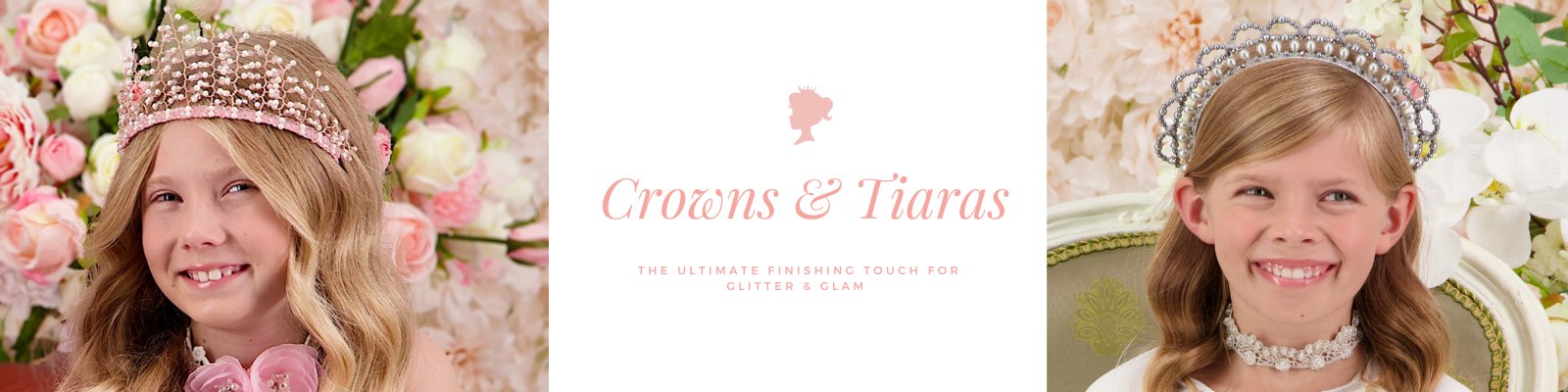 Handmade luxury girls' crowns and tiaras featuring pearls, crystals, and intricate beading—perfect for flower girls, weddings, and special occasions.