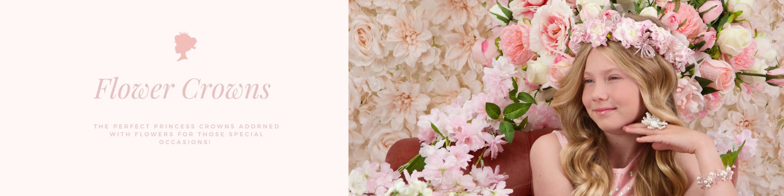 Luxury handmade flower crowns and hair garlands for girls, designed with delicate florals, pearls, and sparkling embellishments—perfect for weddings, flower girls, and special occasions.