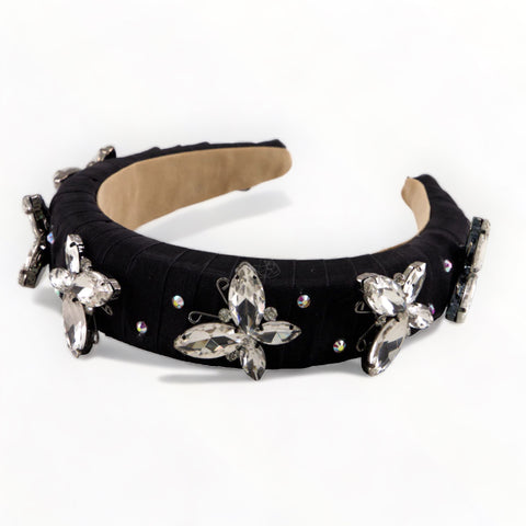 Designer Girls Diamante Black Headand 