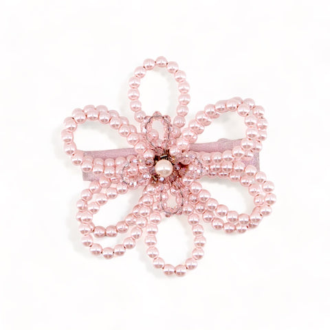 Designer Pearl Hair Clip in pink for kids