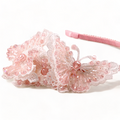Girls pink butterfly designer hair band