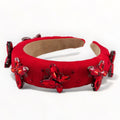 Girls Designer Headbands in red with butterflies