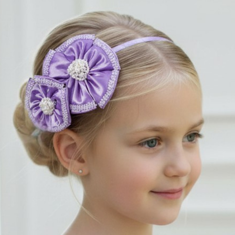 Designer Girls Handmade Lilac Flower Headband - The Angelina