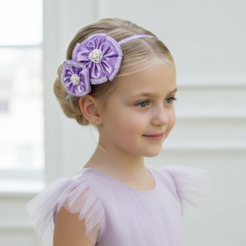 Designer Girls Handmade Lilac Flower Headband - The Angelina