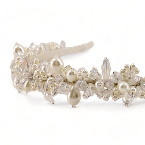 Designer Pearl Flower Girl Headband