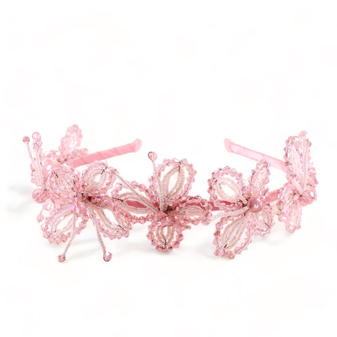Best Luxury Childrens Crystal headband. Each butterfly on this kids headband is handmade with pink crystals.  Designed by Sienna Likes to Party - Luxury Accessories for Girls