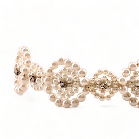 Best Flower Girl Accessories - white pearl and diamante crown handmade by Sienna Likes to Party luxury hair accessories for children