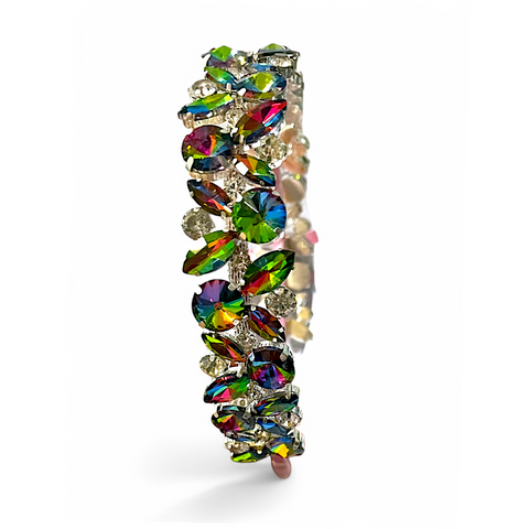 Buy Best childrens rainbow rhinestone and diamante headband, it is individually handmade by Sienna Likes to party, luxury accessory brand for children