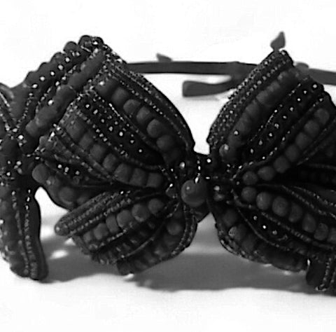 Buy the best childrens hair bows.  handmade with jet black crystals.  Designed by Sienna Likes to Party Fashion Accessories for Kids