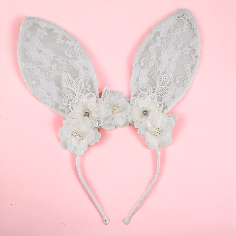 Designer Lace Bunny Ears Headband for Children