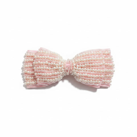 Designer Girls Pearl Bow - Pink