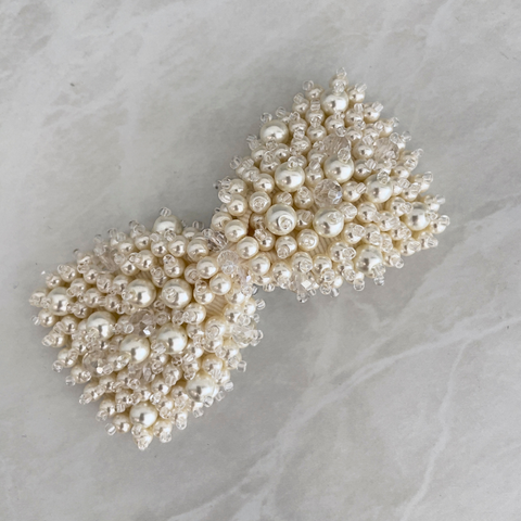 handmade pearl bow hair clip for flower girls and special occasions by Sienna Likes to Party - luxury childrens hair accessories