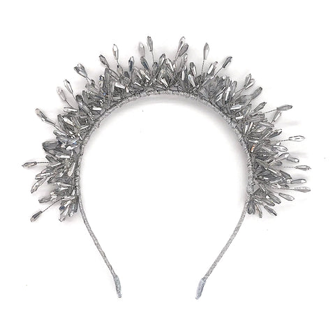 The Laelyn Metallic Silver Tiara Headband