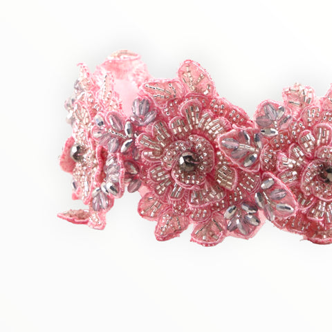 Designer Hadraniel Silver & Pink Crystal Headband