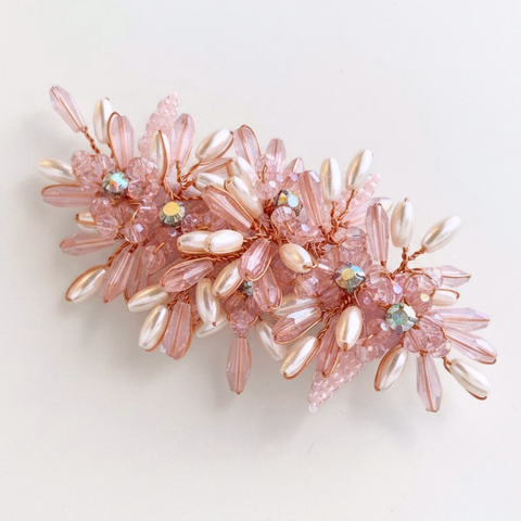 Designer Childrens Pink Crystal and Diamante Hair clip - The Violet
