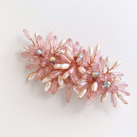 Designer Childrens Pink Crystal and Diamante Hair clip - The Violet
