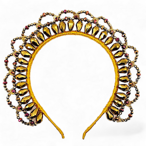 Designer Girls Gold Crystal Crown
