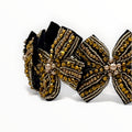 Gorgeous Black and Gold bow headband