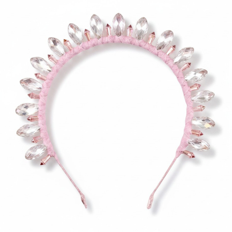 Designer Girls Pink Crystal Tiara handmade by Sienna Likes to Party luxury acessories for children since 2011
