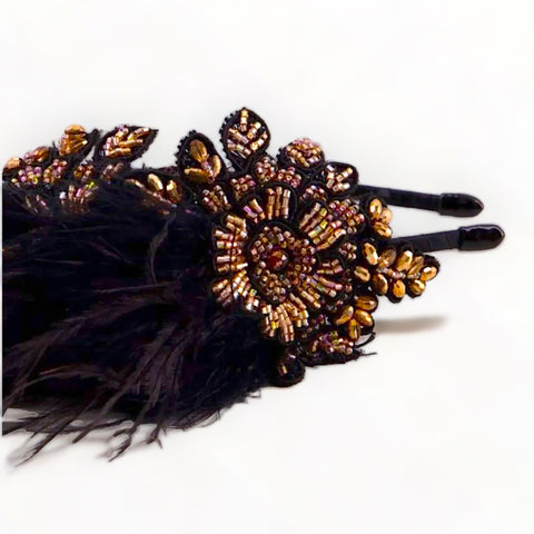 Best hand made gold and black hair accessories for children