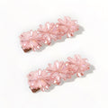 Pink Crystal Hair Clip Set for Girls