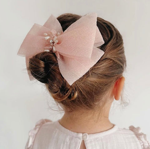 The Tiffany Designer Girls Pink Hair Bow