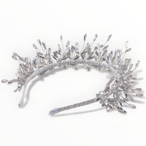 The Laelyn Metallic Silver Tiara Headband