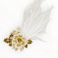 Girls Designer Hair Clips - gold with feathers