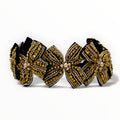 BEST LUXURY HAIR ACCESSORIES FOR CHILDREN - BLACK AND GOLD BOWS