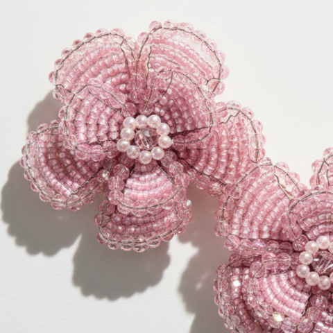 Couture pearl and crystal flower barrettes for flower girls