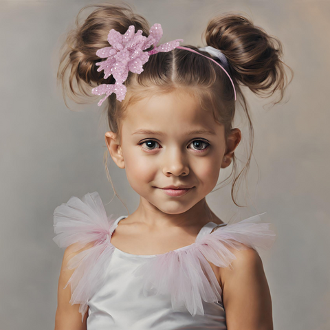 Flower Girls Hair Accessories - pink crystal