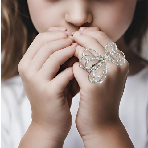 The Lavender Flower Girls Pearl Ring