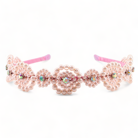 The Agatha Pink Pearl Girls Headband