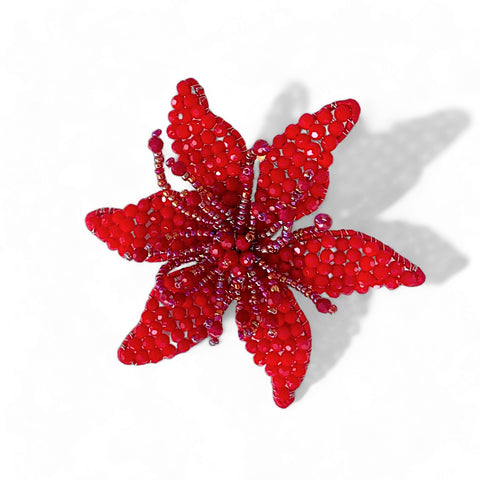 The Fuschia Crystal Flower Hair Clip