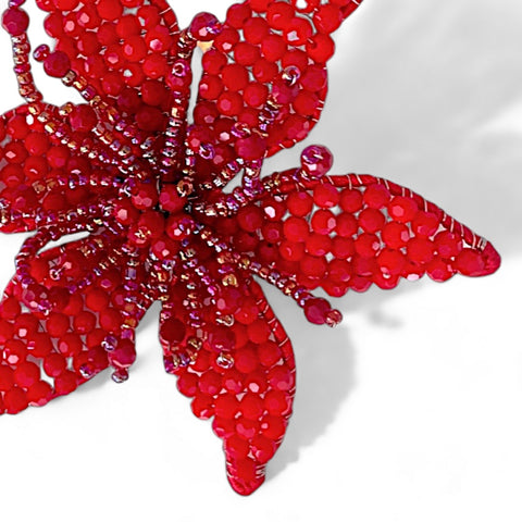 The Fuschia Crystal Flower Hair Clip