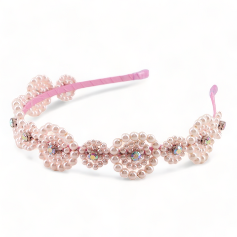 Designer Girls Pink Pearl Headband