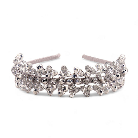 Designer handmade childrens headband - silver