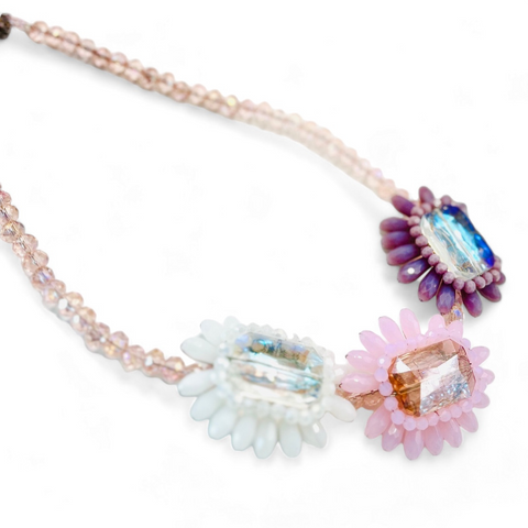 The Belladona Girls Crystal Flower Necklace