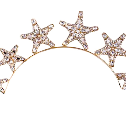 The Star of the Show Gold Diamante Tiara