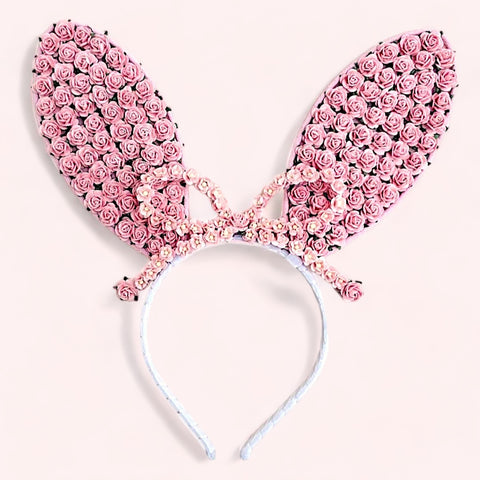 Girls Designer Pink Bunny Ears Headband